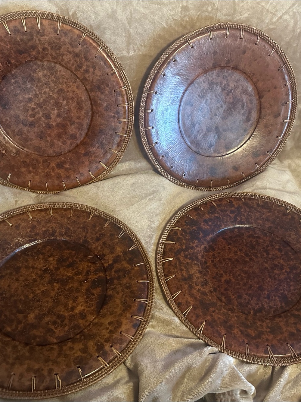 Pier 1 Rustic Brown Leather-Look Charger Plate - Set of 4 discontinued.